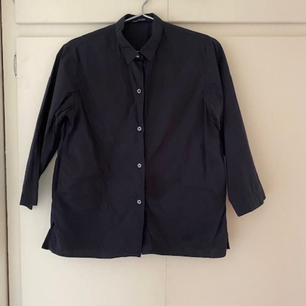 Sofie D'Hoore Navy Blue cotton button down shirt with pockets Size 38 (4-6)